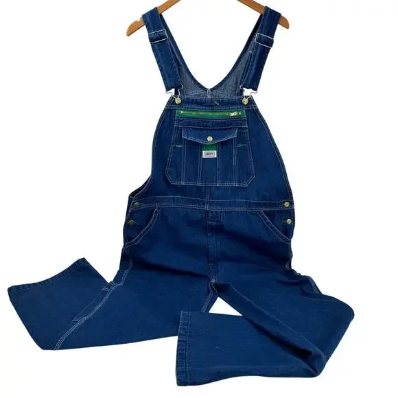 Liberty Bib Overalls Mens 38x30 (40x29 ACTUAL) Blue Denim Carpenter - Picture 1 of 12